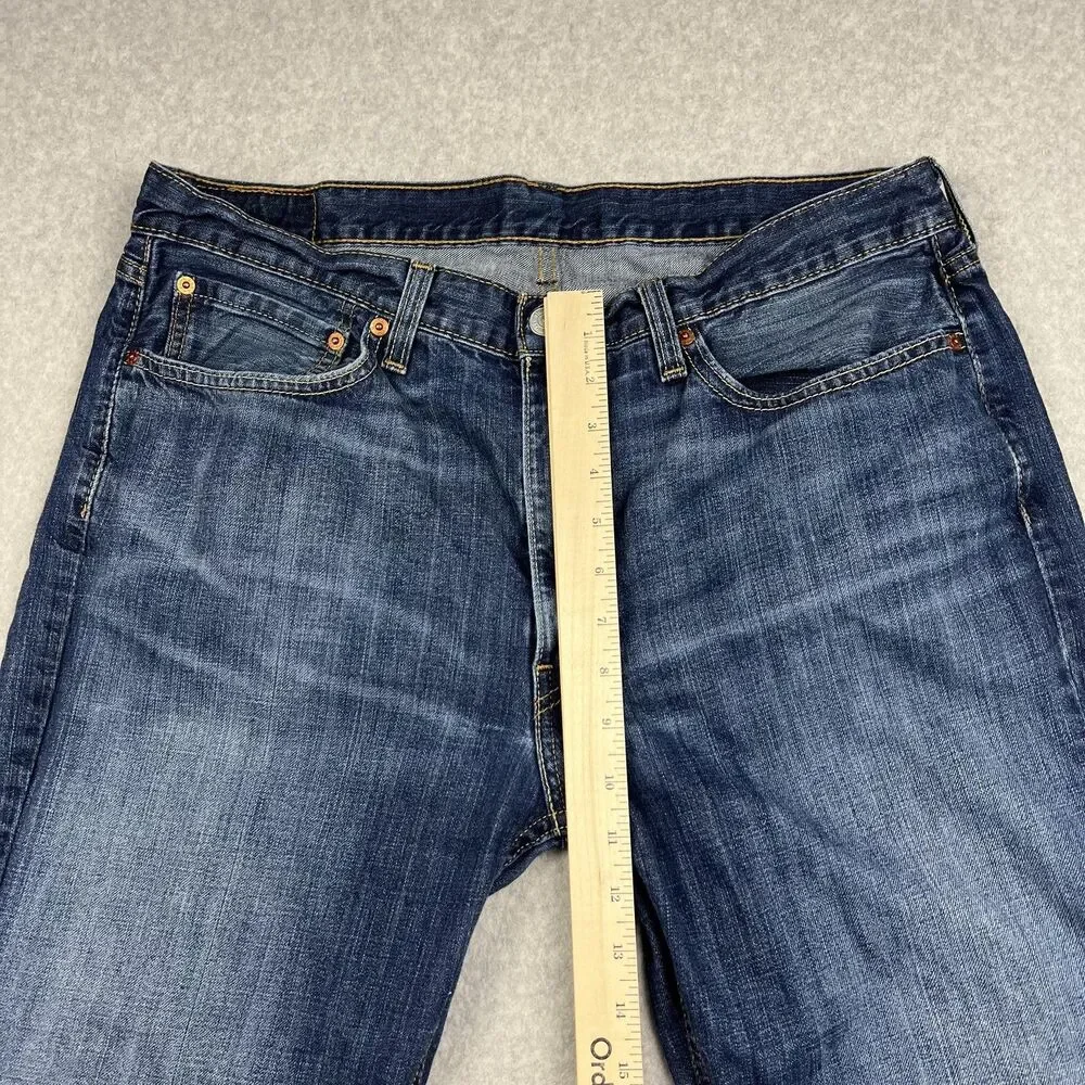 Levi's 514 Mens 36x34 Blue Medium Wash Straight Leg Jeans 100% Cotton Workwear